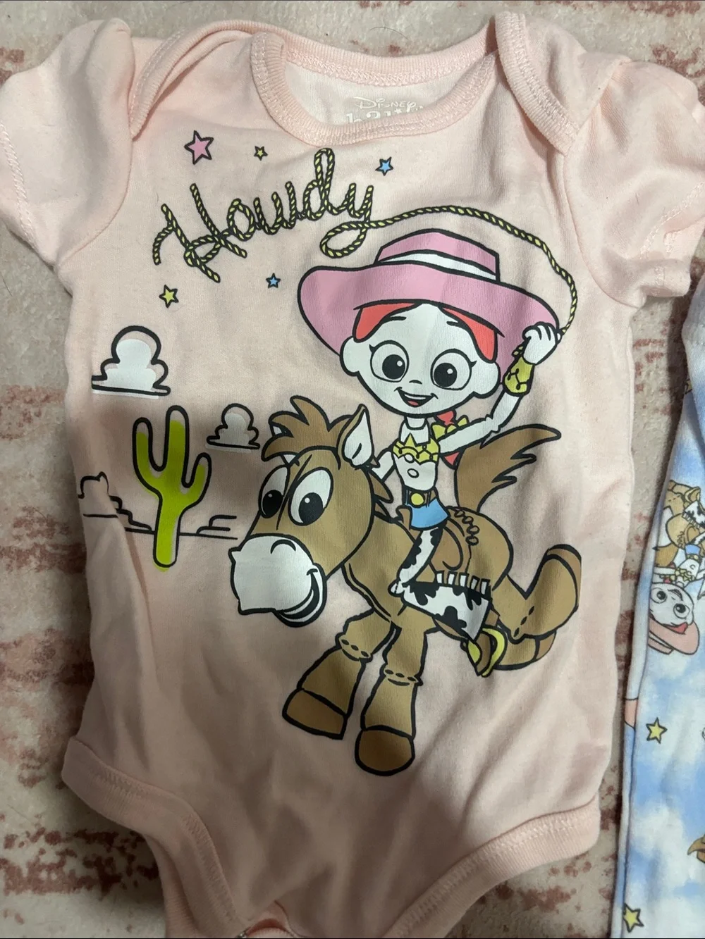 Disney Pink Jessie 'Howdy' Bodysuit with Blue Jessie Print Leggings